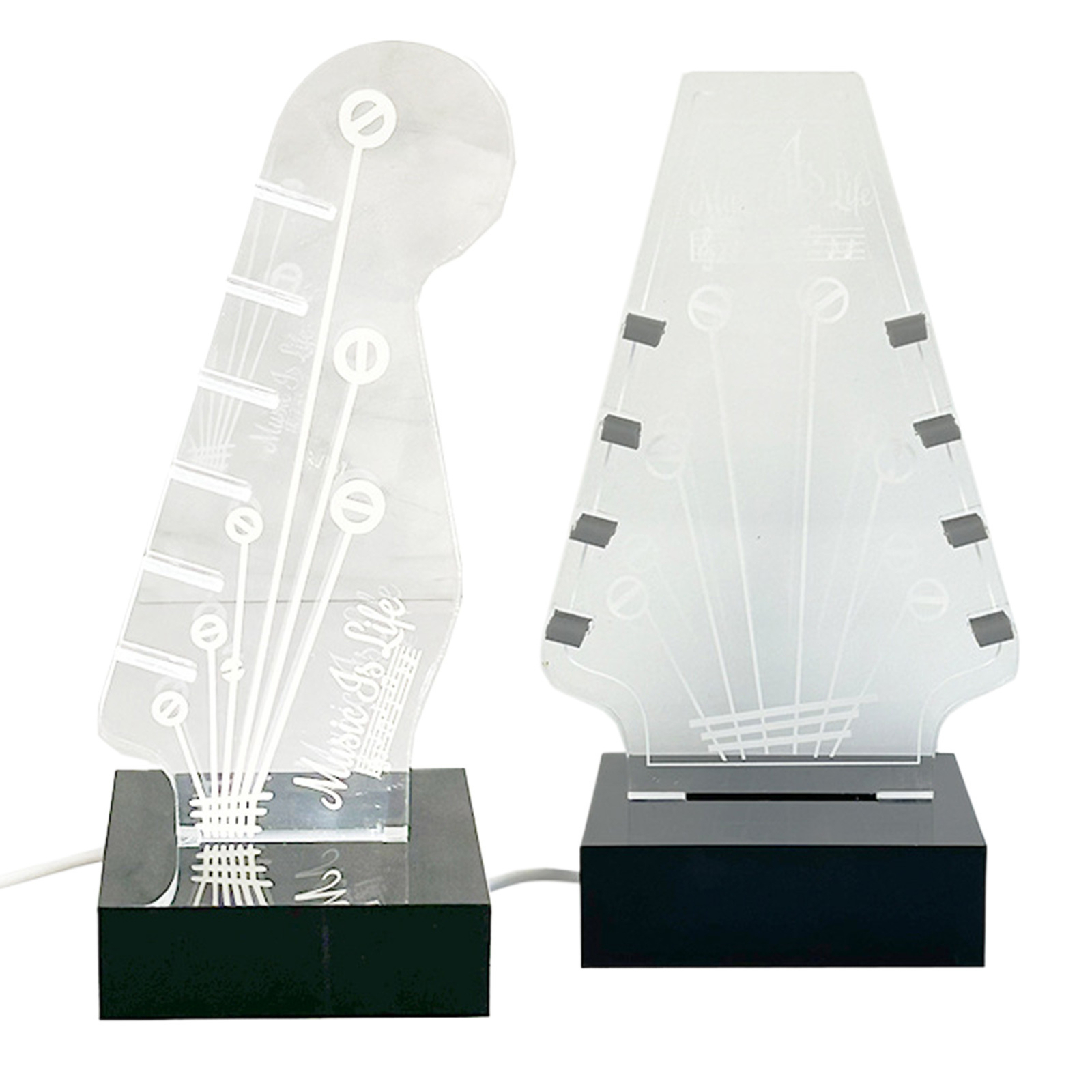 1Pc Guitar Pick Storage Display With Light Up Acrylic Design For Musicians