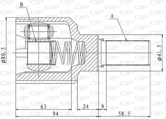 Tête de cardan Citroën C4 II joint homocinétique transmission DS4 1.6HDi 2.0HDi
