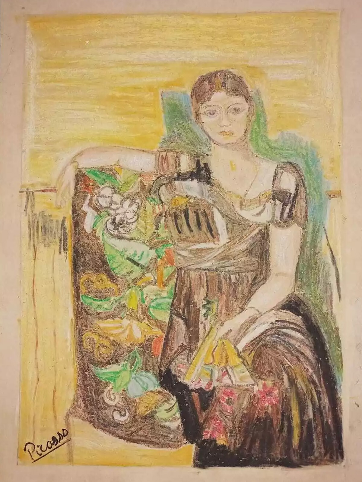 Pablo Picasso COA Art Drawing Painting Vintage Handmade Signed Original Paper