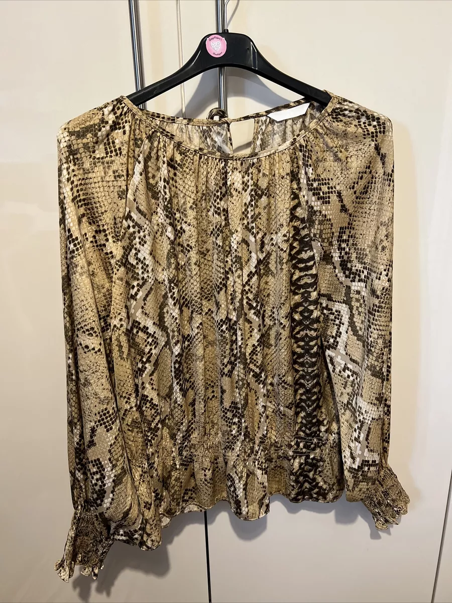 H and M large 18 ish animal print silky feel top eBay