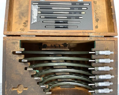 Mitutoyo 103-909 Outside Micrometer Set with Standards, 6-12" Range, .0001"