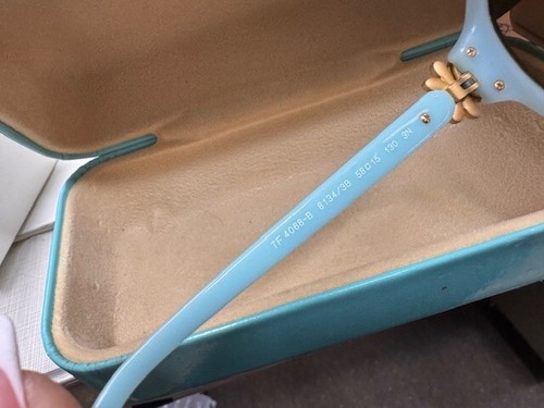 Tiffany & Co TF4068-B 8134/3b sunglasses Gold Flower Round Tortoise& Blue - Picture 6 of 9