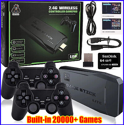 HDMI Nostalgia Game Stick Built-in 20,000+ Games +2* 2.4G Wireless  Controllers