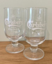 Carsberg Two Brand New Half Pint Glasses. Diageo, Beer, Stout, Home Bar