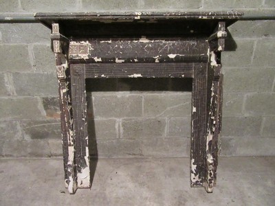 Petite Antique Walnut Fireplace Mantel 48 Overall