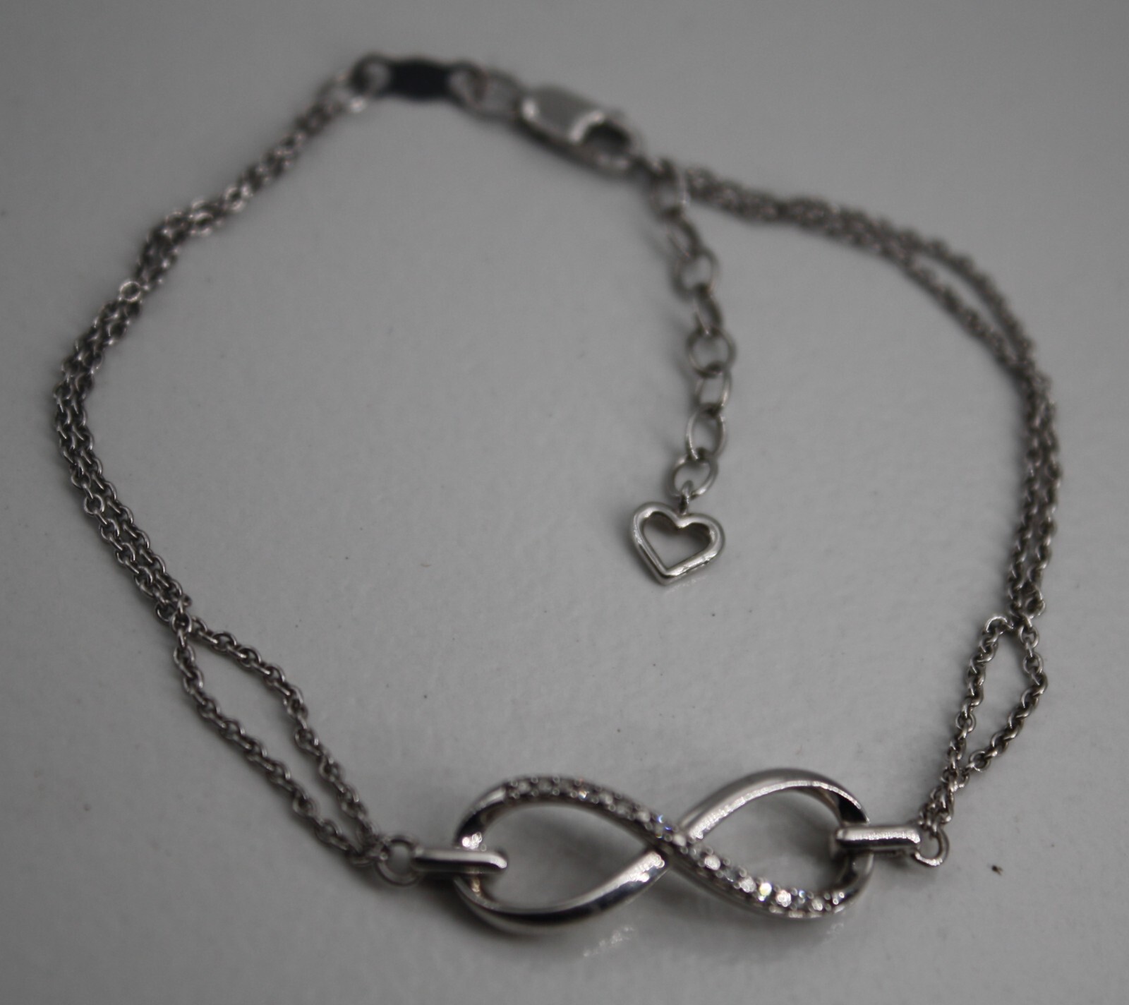 Sterling Silver Infinity Adjustable Bracelet Doub… - image 2