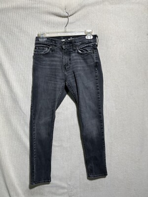 Hollister Jeans Men's Skinny Epic flex Size 26x28 Dark Wash Black