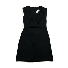 Banana Republic Ponte Knit Dress Black Womens XS V-Neck Cap Sleeves NWT