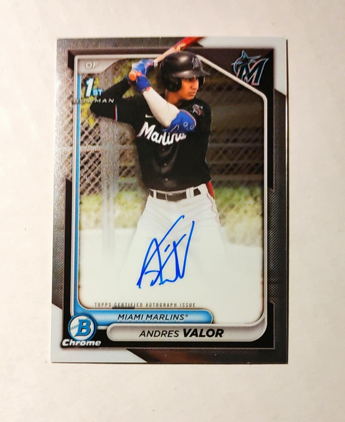 Andres Valor 2024 1st Bowman Chrome AUTO Prospect AUTOGRAPH Marlins RC D6