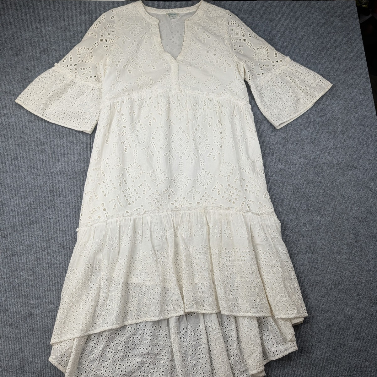 Sundance Dress Womens Small White Eyelet Boho Cottage Jasmine Midi Timeless