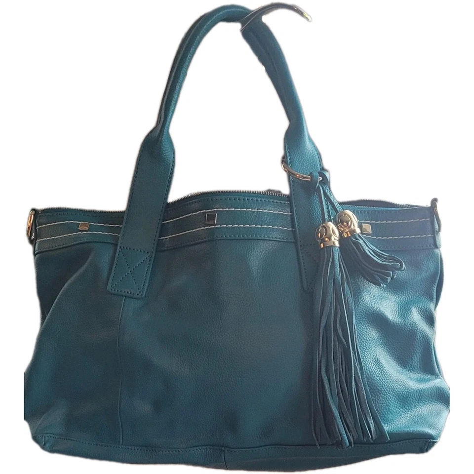 Bolso Cuore & Pelle Amelia - Cuero Turquesa Nuevo con Etiquetas Minorista $250.00 Foto 2 de 4