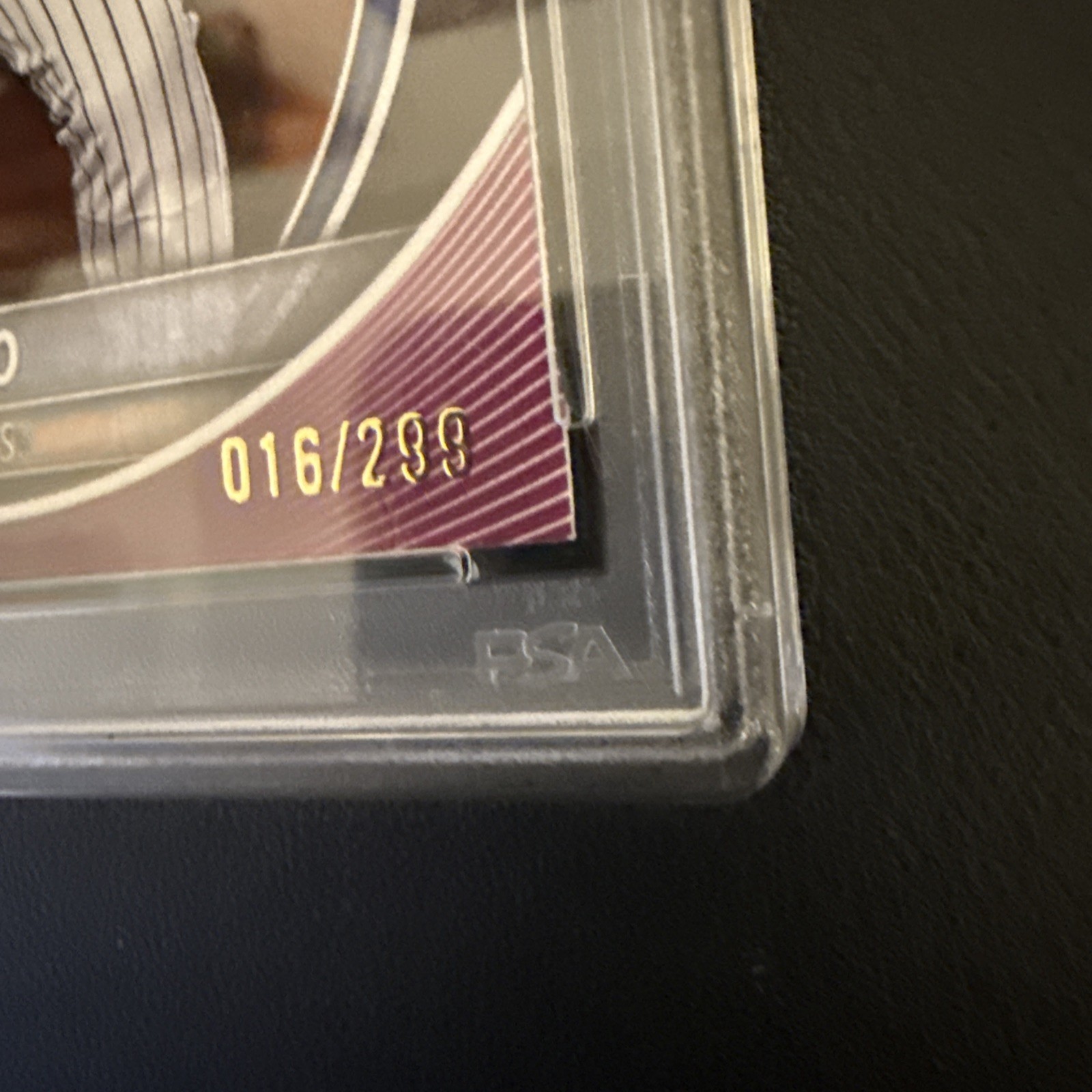2025 Bowman - Juan Soto #22 Fuchsia /299 PSA 9 Mint view 5