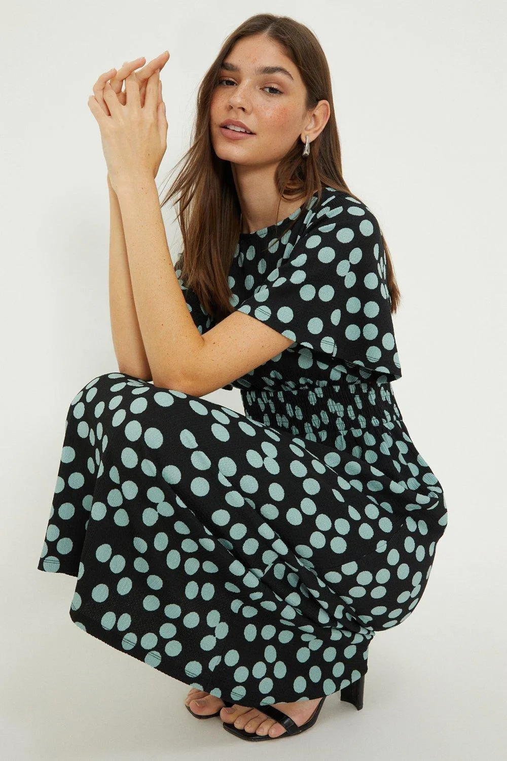 Dorothy Perkins Green Midi Dress Womens Daywear Dresses