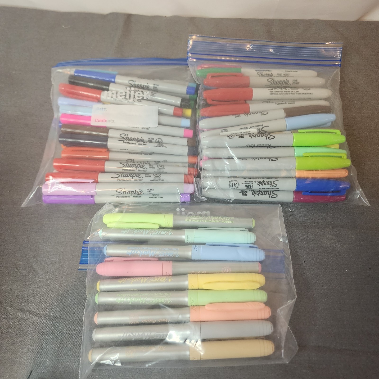 60+ Assorted Sharpies FIne Point and Ultra Fine-Assorted Col