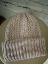 Zara Accessories Pink Knit Beanie Acrylic/Nylon EUC Women's One Size
