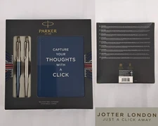 Parker Jotter London Gift Set 2 Jot Pens and Notebook New #J4880