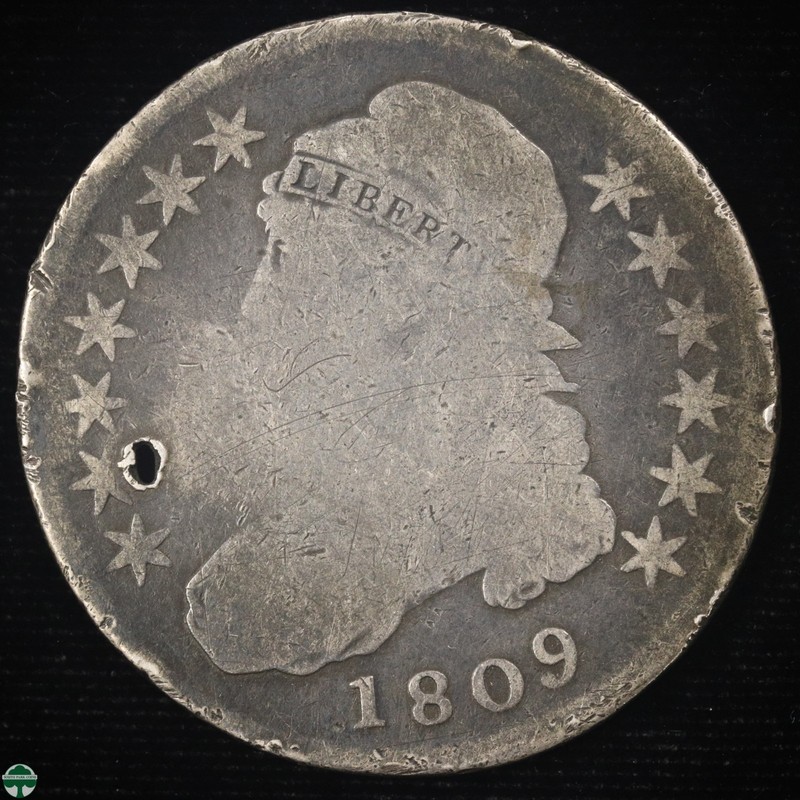1809 Capped Bust Half Dollar - Circulated Details: Hole