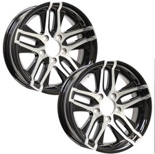 2-pack Aluminum Trailer Wheel 14x5.5 14 Inch 5 Lug 4.5 Center Altitude Black Rim