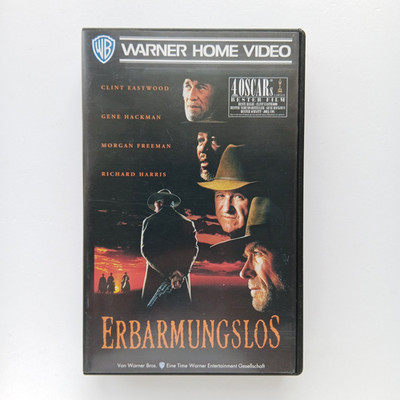 Erbarmungslos VHS 1993 Kaufkassette, Clint Eastwood, Gene Hackman Morgan Freeman
