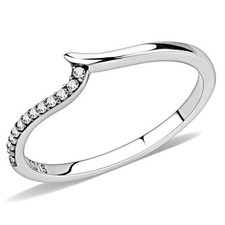 Anillo midi CZ V Twist Eternity Stack