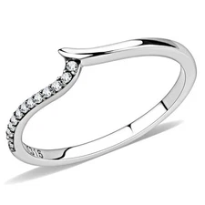 CZ V Twist Eternity Stack Midi Ring