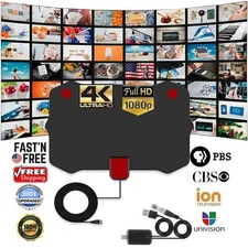 5600 Miles Range Digital TV Antenna 1080P HDTV Booster USB Power 4K