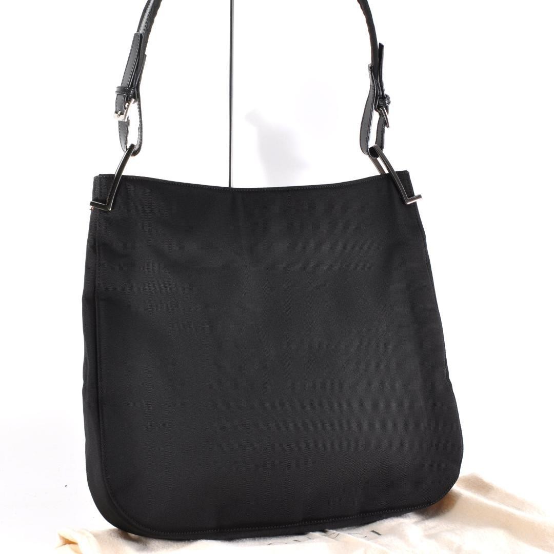Gucci Black Nylon Shoulder Tote Bag Authentic Pre-Owned