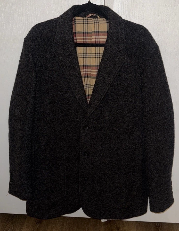 Territory Ahead Mens 100% Wool Charcoal Gray Blazer Jacket size L