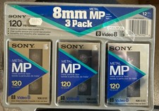 Vintage Sony P6-120MP 8mm Metal MP Video 8 Blank Tapes 3 Pack