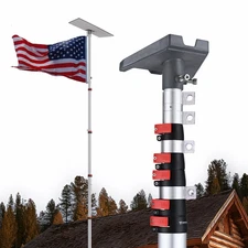 Yescom 30Ft Starlink Gen3 Telescopic Flagpole Mount Kit w/ Adapter Camping