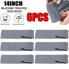 6Pcs 14in Gun Sock Handgun Protector Silicone Treated Storage Anti Rust Dust