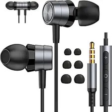 ENVEL Wired Earbuds with Mic, HiFi Stereo, 3.5mm, Tangle-Free, Universal