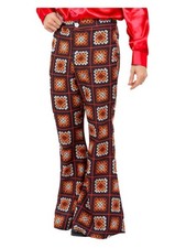 60s 70s Flares Adult Mens Retro Disco Flared Trousers Fancy Dress Costume
