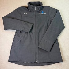 Under Armour ColdGear Infrared Jacket Womens Small Black Packable Hood Embroider