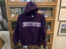 Northwestern Wildcats Purple Champion SEWN SPELL OUT Sweatshirt SZ M - Cool