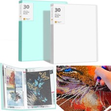 2 Packs A3 Storage Book for Diamond Art Portfolio Large, 2PCS-Green and White
