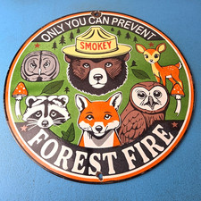 Vintage Forest Service Sign - Smokey Bear Colorado Wilderness Gas Porcelain Sign
