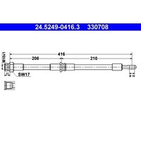 1X Bremsschlauch ATE 24.5249-0416.3 Passend FüR Mitsubishi Volvo
