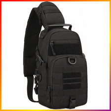 Taktischer Sling Rucksack Molle Brusttasche Wasserdicht Schwarz