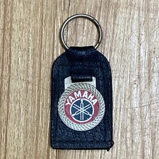 1970s Yamaha Keyring Badge Leather Key Fob Made In USA