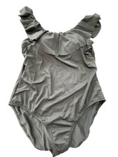 Women with Control Tummy Control Ruffle One Piece Swimsuit Sz 16 Black Beach NEW