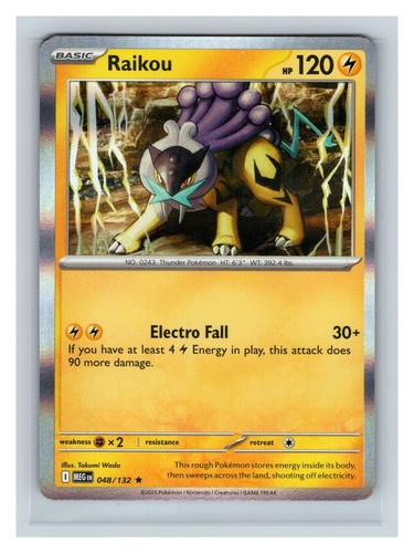Pokemon TCG Raikou ME01: Mega Evolution 048/132 Rare Holo NM