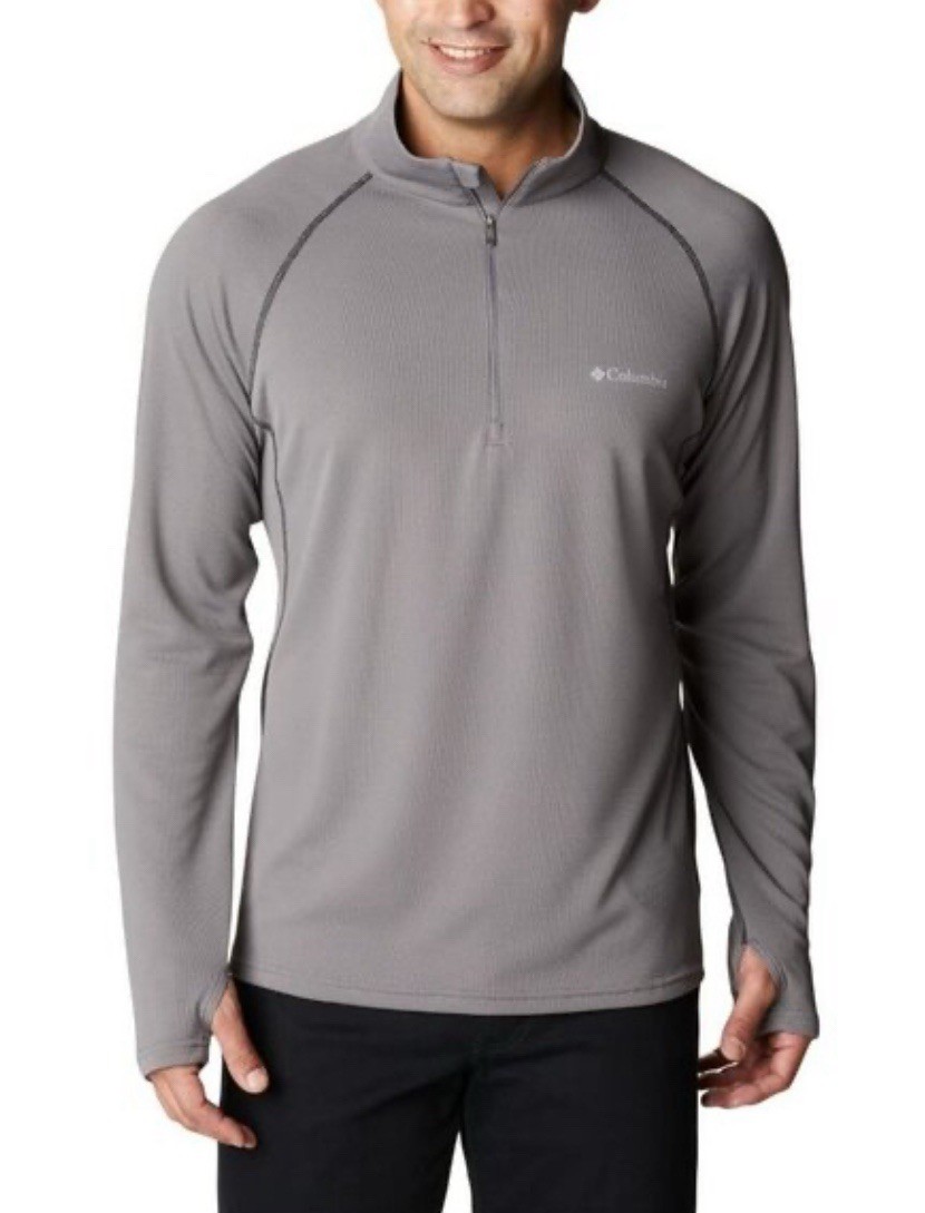 Columbia Half Zip Pullover Long Sleeve Active Shirt Gray Size XXL