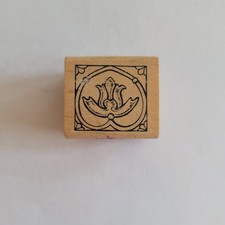Ornamental Square Mounted Rubber Stamp