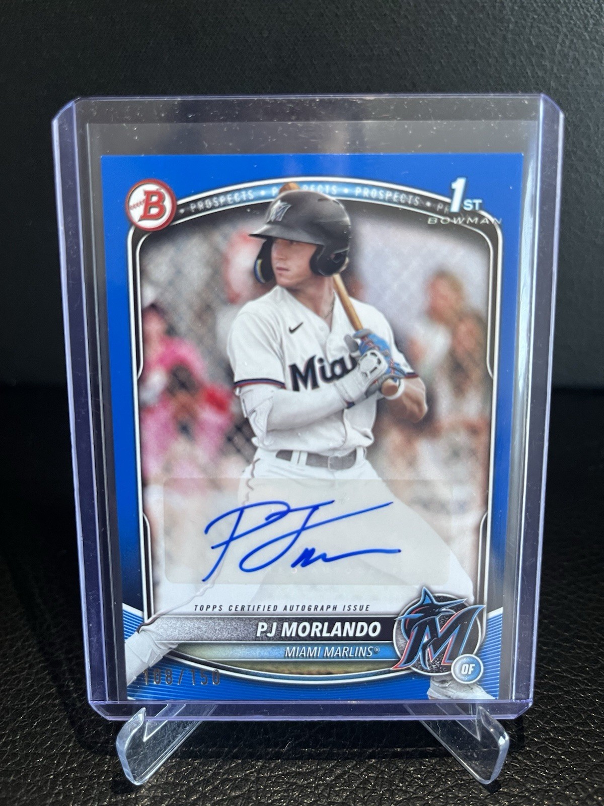 2025 Bowman Paper 1st PJ Morlando #BPA-PM Blue Auto /150 Marlins Prospect