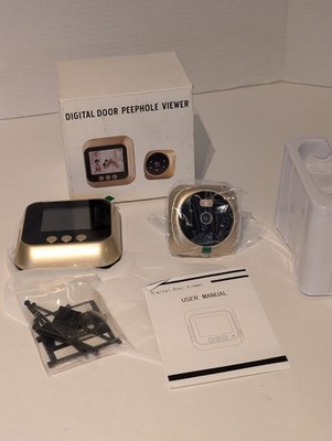 Gold Digital Door Peephole Viewer Wireless Security Camera Open Box Untested