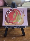 ACEO Original 2.5x3.5  ArtbyJanna "Apple Snail" acrylic on paper — photo 1