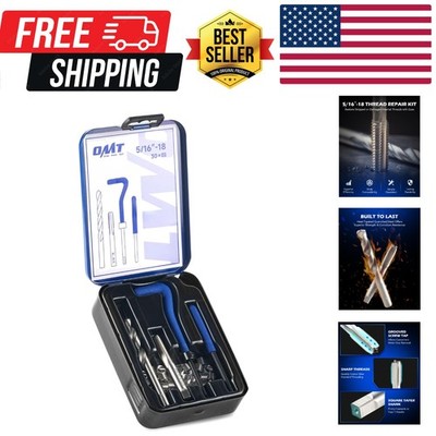 Helicoil Thread Repair Kit, 5/16''-18 Thread Repair Tool Set with HSS Drill Bi...