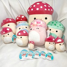 Squishmallows Mushroom Lot of 11 Plush Squishville Clip Various Sizes Malcolm