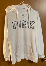 Victoria's Secret Pink Oversized Hoodie szXS Black Paisley Logo Y2K RARE